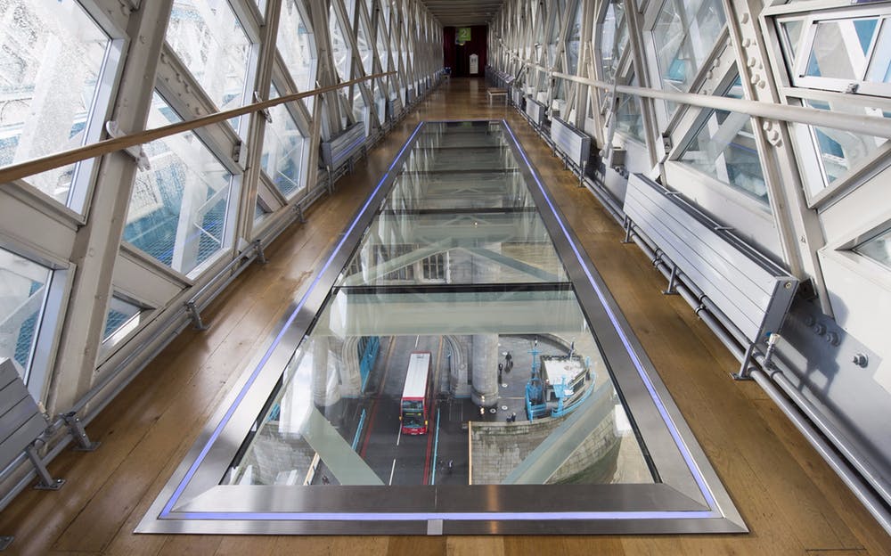 Tower Bridge Tickets - A glass-floored walkway inside Tower Bridge